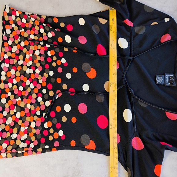 INC International Concepts Y2K Mesh Polka Dot Top Womens Small Black Multicolor - Picture 7 of 8